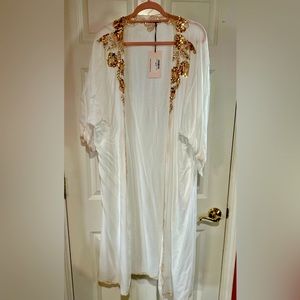 Brand new, sequined detail swim cover up